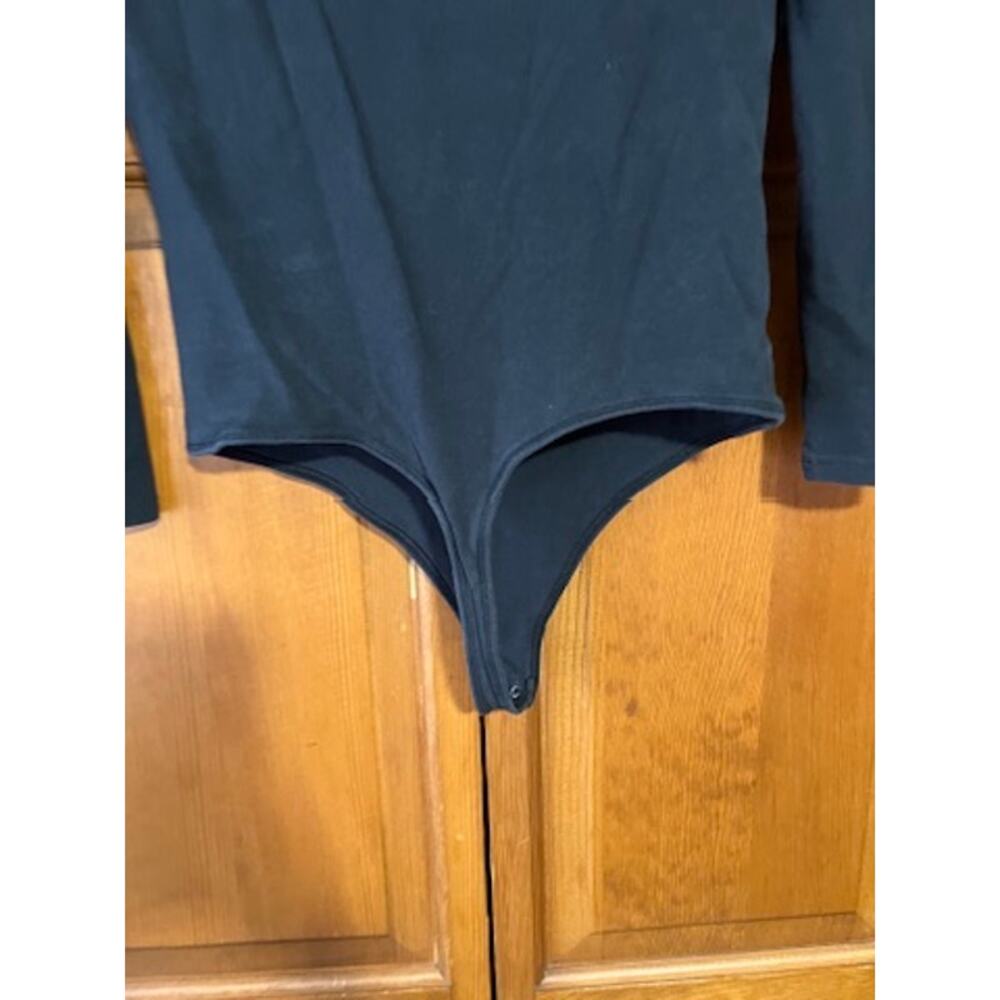 Abercrombie & Fitch Women's Long Sleeve Bodysuit Black Scoop Neck Top Size L - Picture 11 of 11